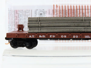 N Micro-Trains MTL 04400061 ATSF Santa Fe 50' Flat Car 90820 w/Steel Plate Load