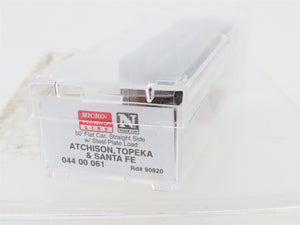 N Micro-Trains MTL 04400061 ATSF Santa Fe 50' Flat Car 90820 w/Steel Plate Load