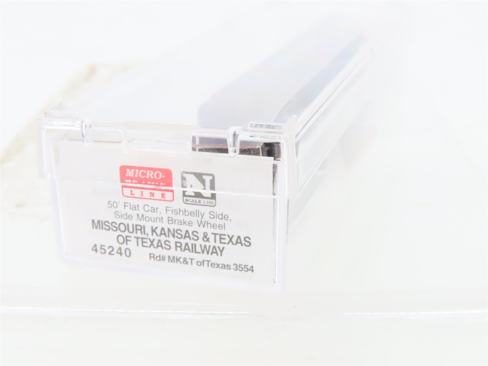 N Scale Micro-Trains MTL 45240 MK&T Of Texas 50' Fishbelly Side Flat Car #3554