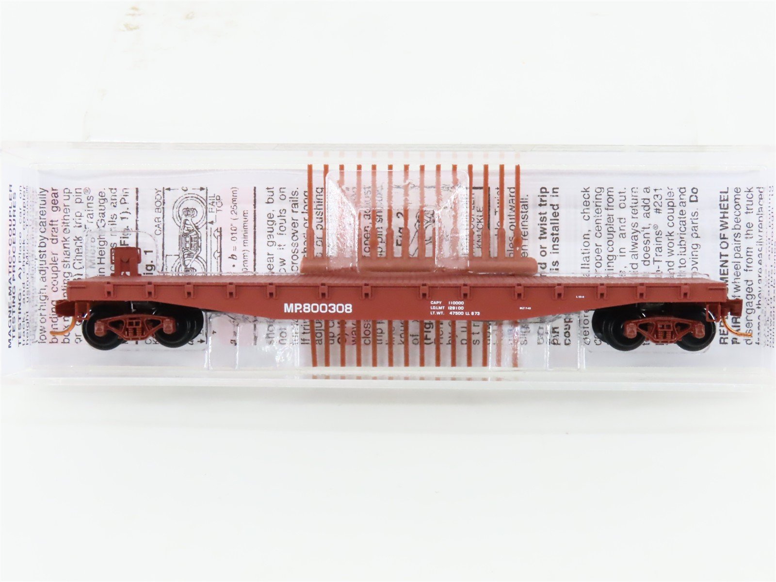 N Scale Micro-Trains MTL 04500340 MP Missouri Pacific 50' Flat Car #800308