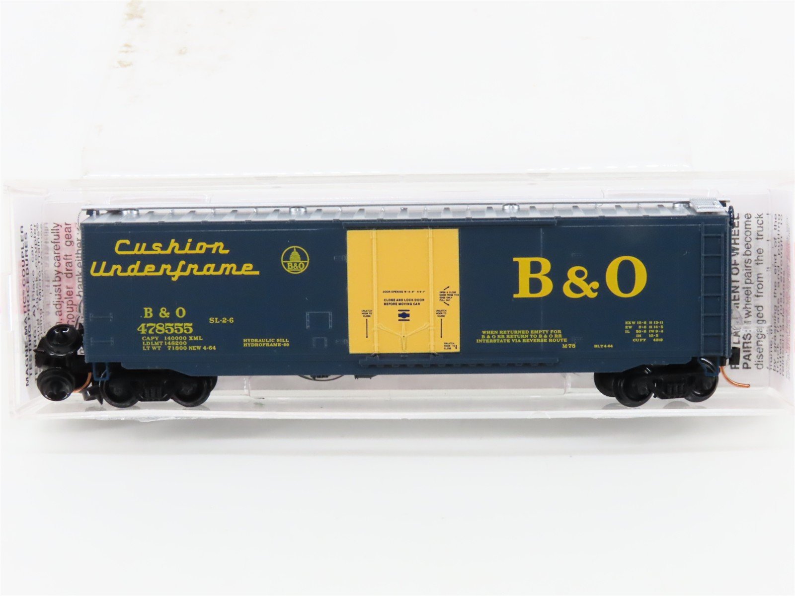 N Scale Micro-Trains MTL 03200400 B&O Baltimore & Ohio 50' Box Car #478555