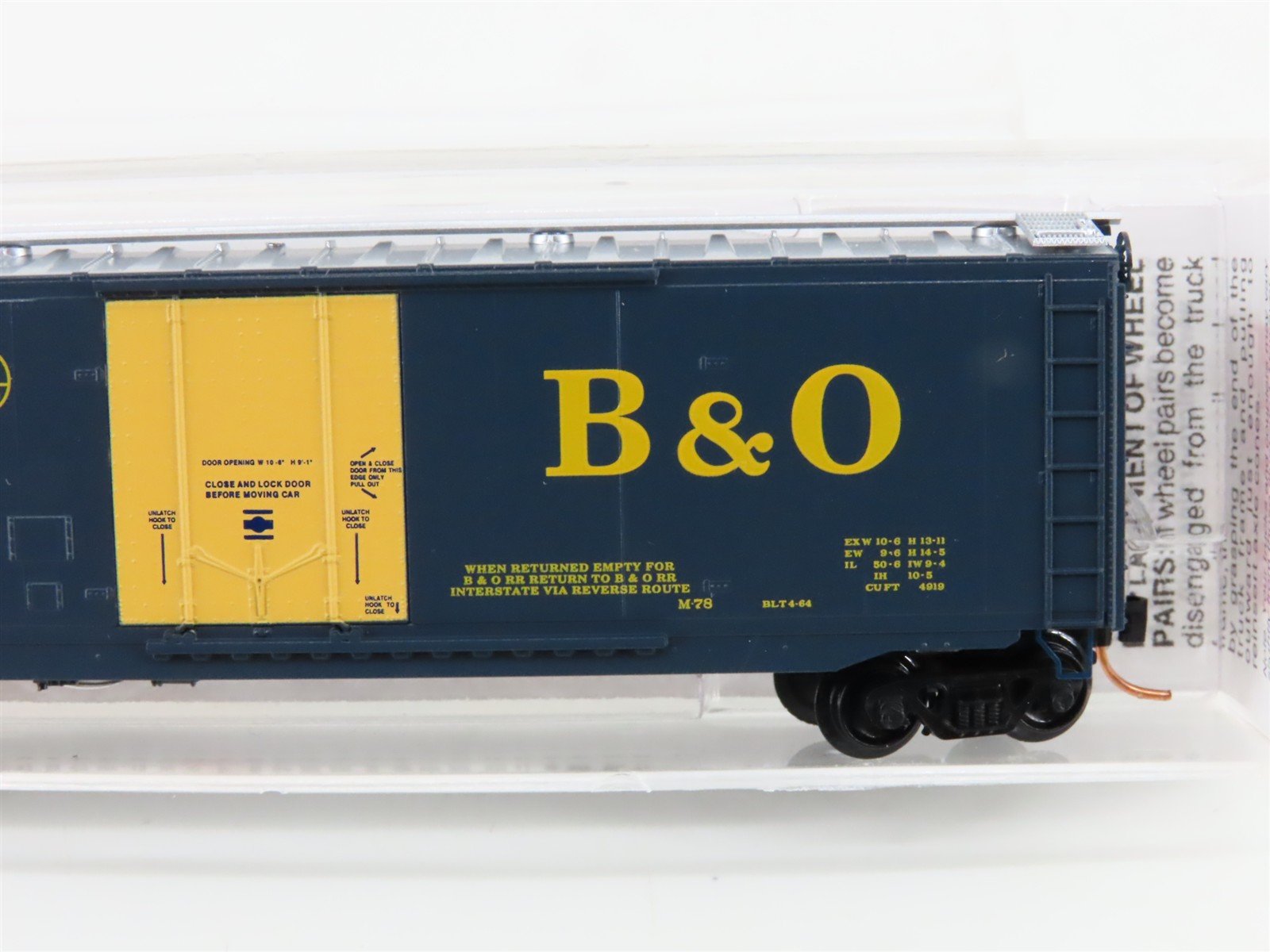 N Scale Micro-Trains MTL 03200400 B&O Baltimore & Ohio 50' Box Car #478555