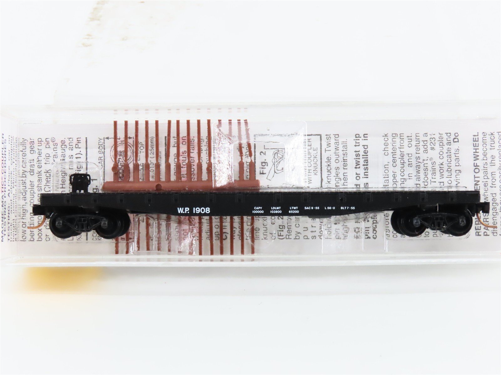 N Micro-Trains MTL 45230 WP Western Pacific 50' Fishbelly Side Flat Car #1908