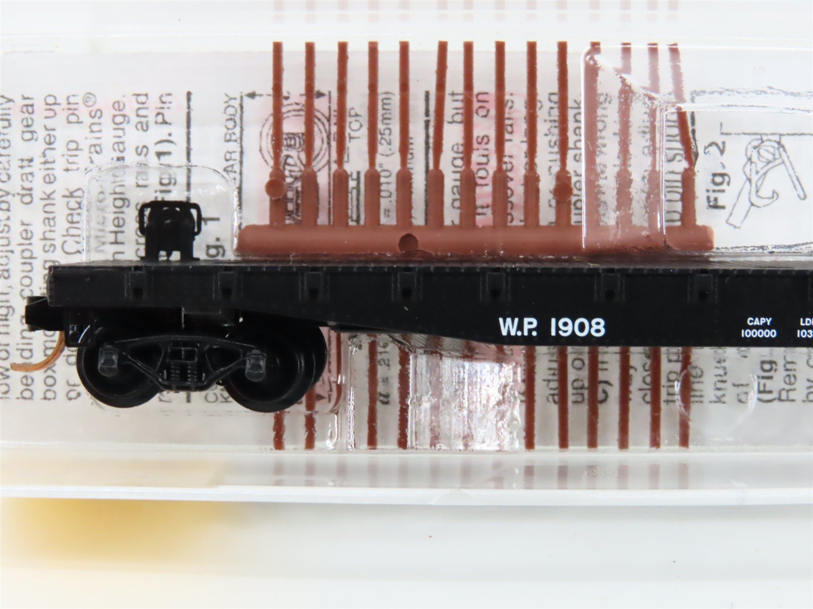 N Micro-Trains MTL 45230 WP Western Pacific 50' Fishbelly Side Flat Car #1908