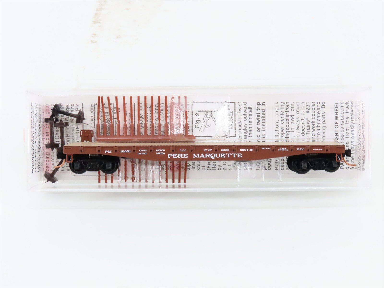 N Micro-Trains MTL 45260 PM Pere Marquette 50' Fishbelly Side Flat Car #16681