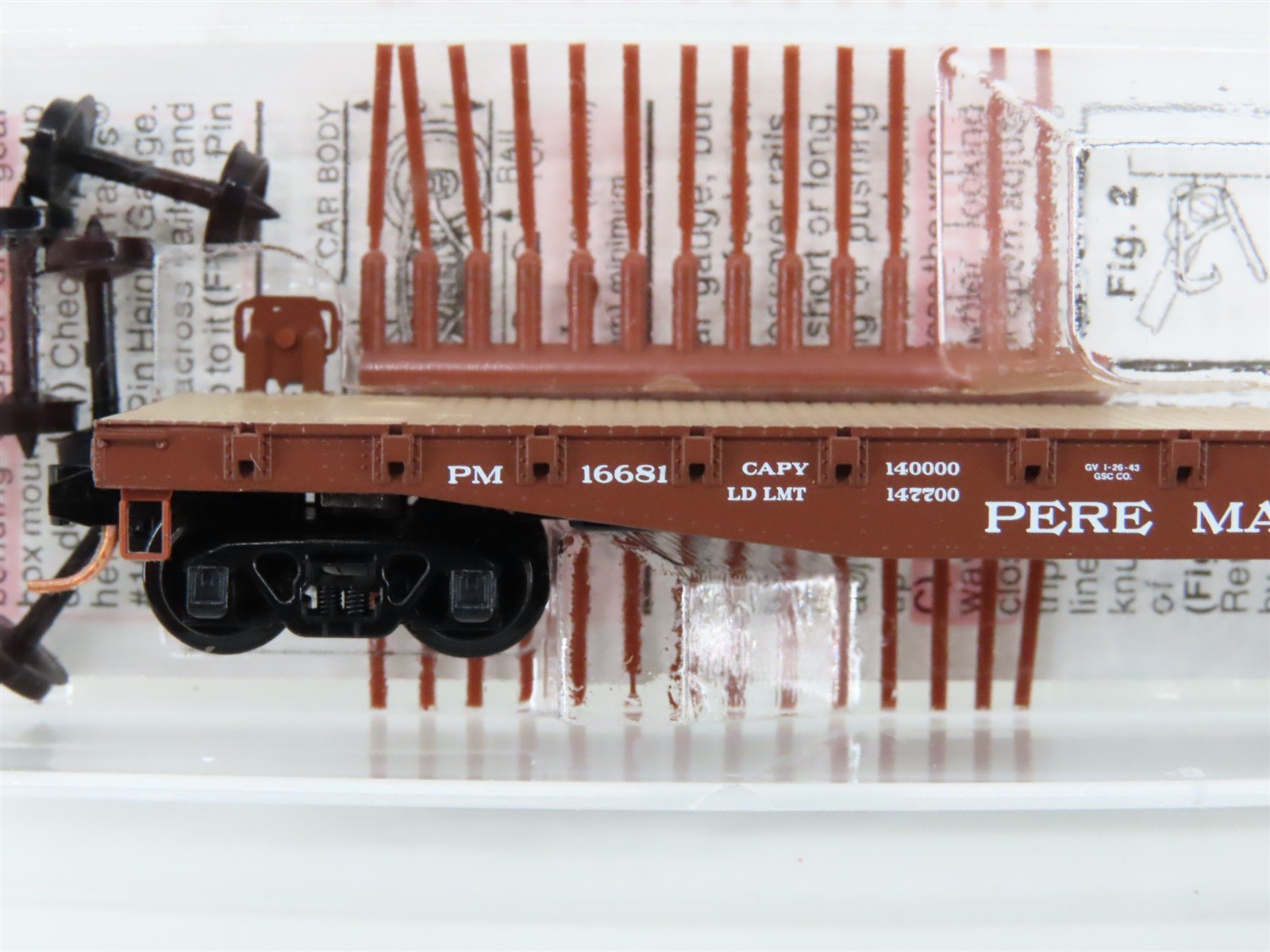 N Micro-Trains MTL 45260 PM Pere Marquette 50' Fishbelly Side Flat Car #16681