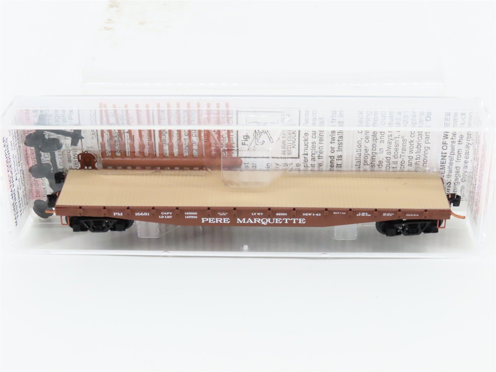 N Micro-Trains MTL 45260 PM Pere Marquette 50' Fishbelly Side Flat Car #16681