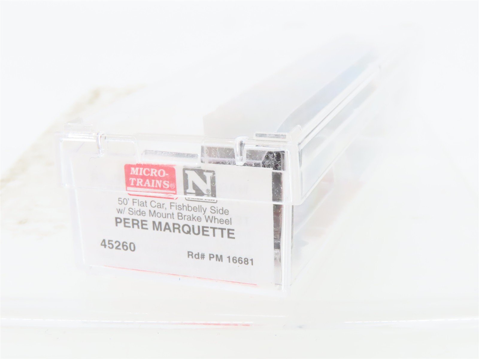 N Micro-Trains MTL 45260 PM Pere Marquette 50' Fishbelly Side Flat Car #16681