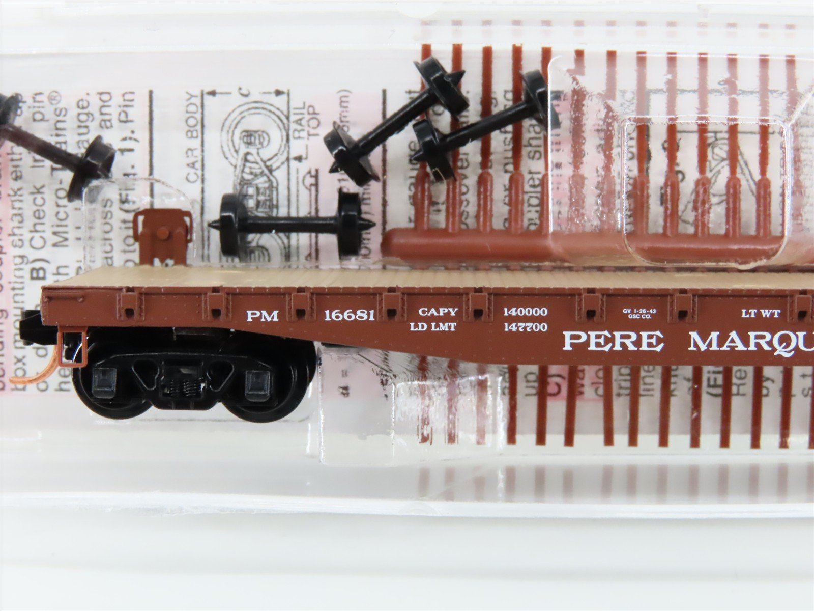 N Micro-Trains MTL 45260 PM Pere Marquette 50' Fishbelly Side Flat Car #16681