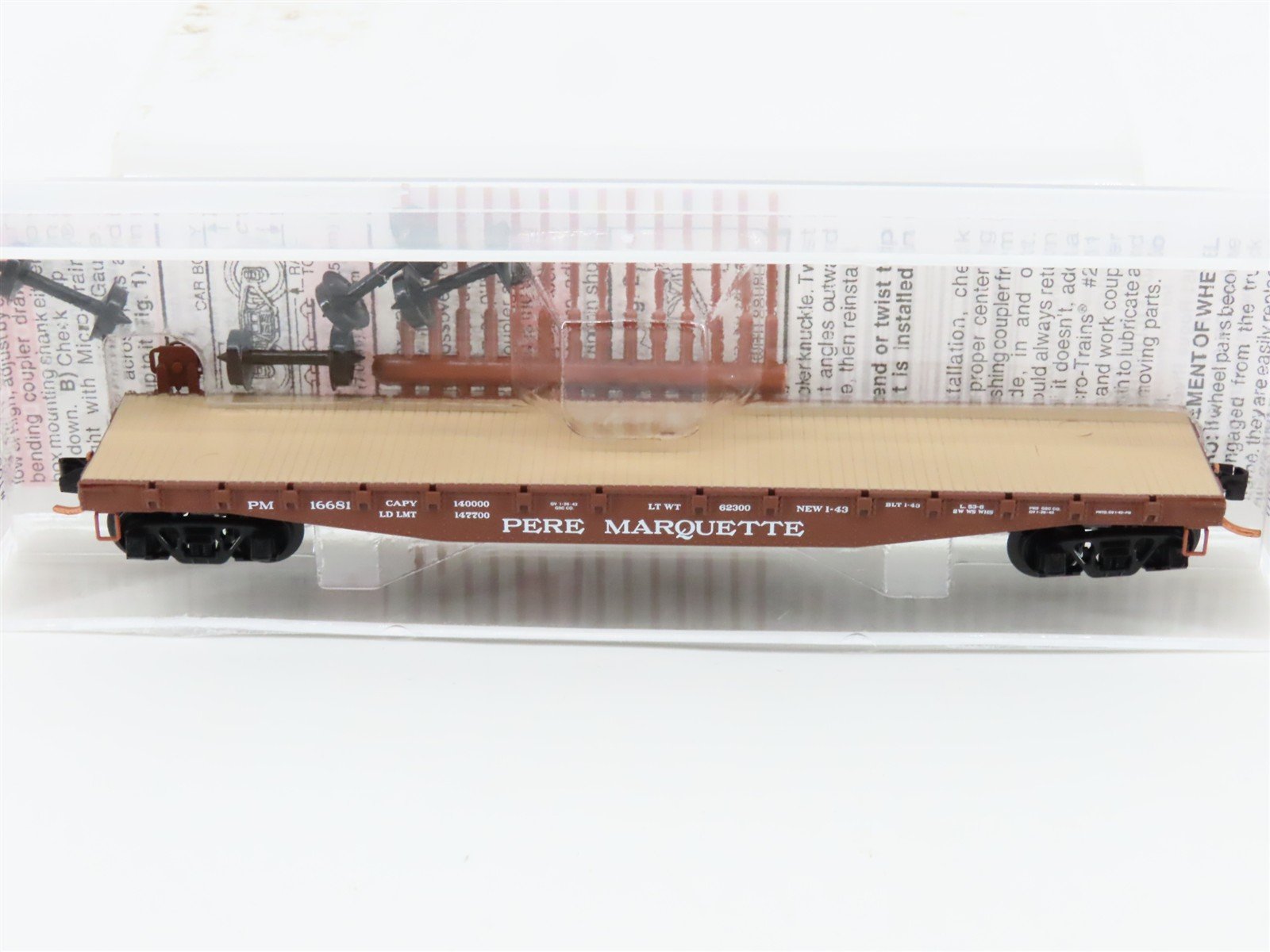 N Micro-Trains MTL 45260 PM Pere Marquette 50' Fishbelly Side Flat Car #16681