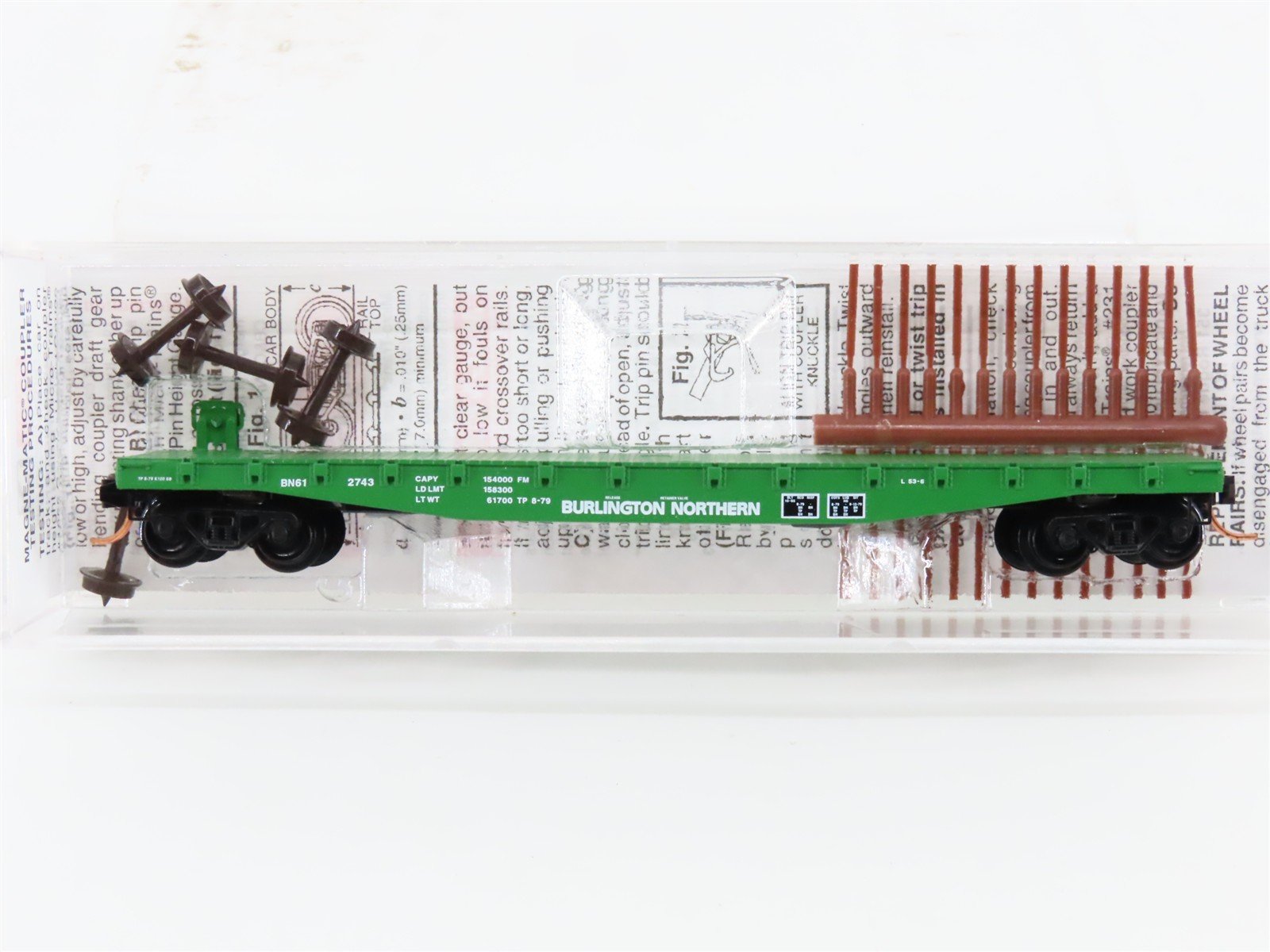 N Scale Micro-Trains MTL 45200 BN Burlington Northern 50' Flat Car #612743