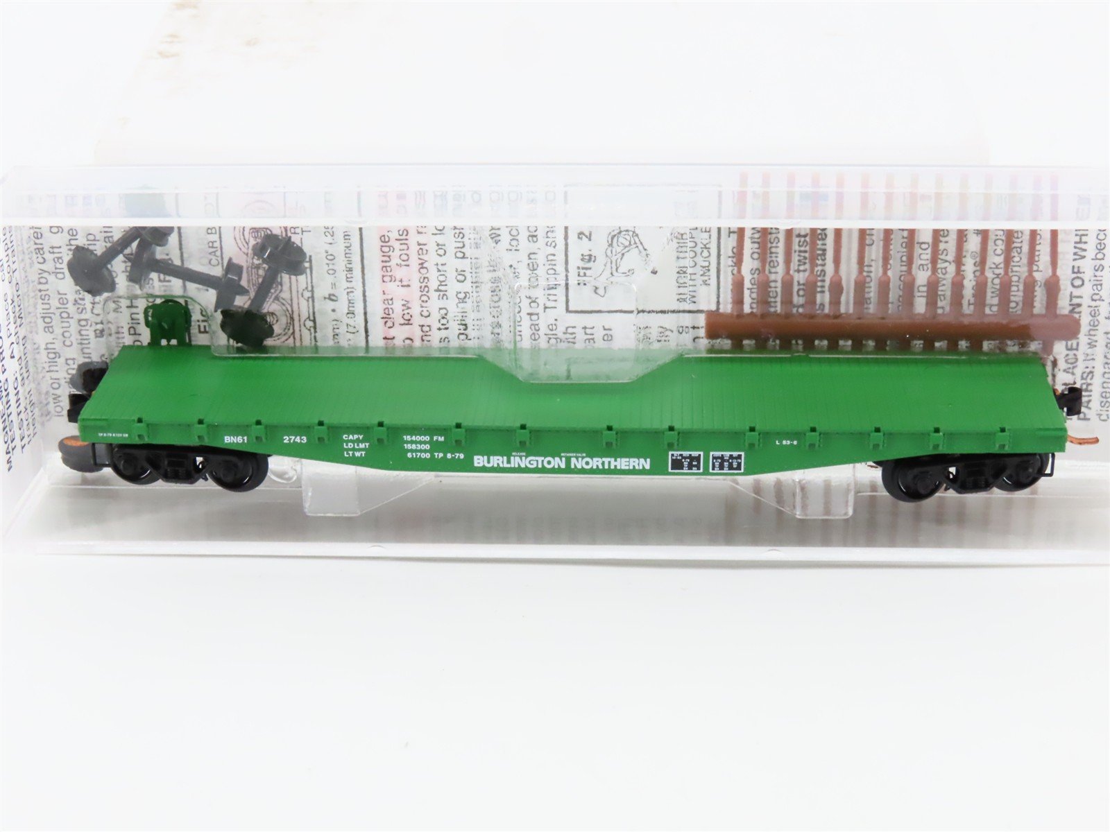 N Scale Micro-Trains MTL 45200 BN Burlington Northern 50' Flat Car #612743