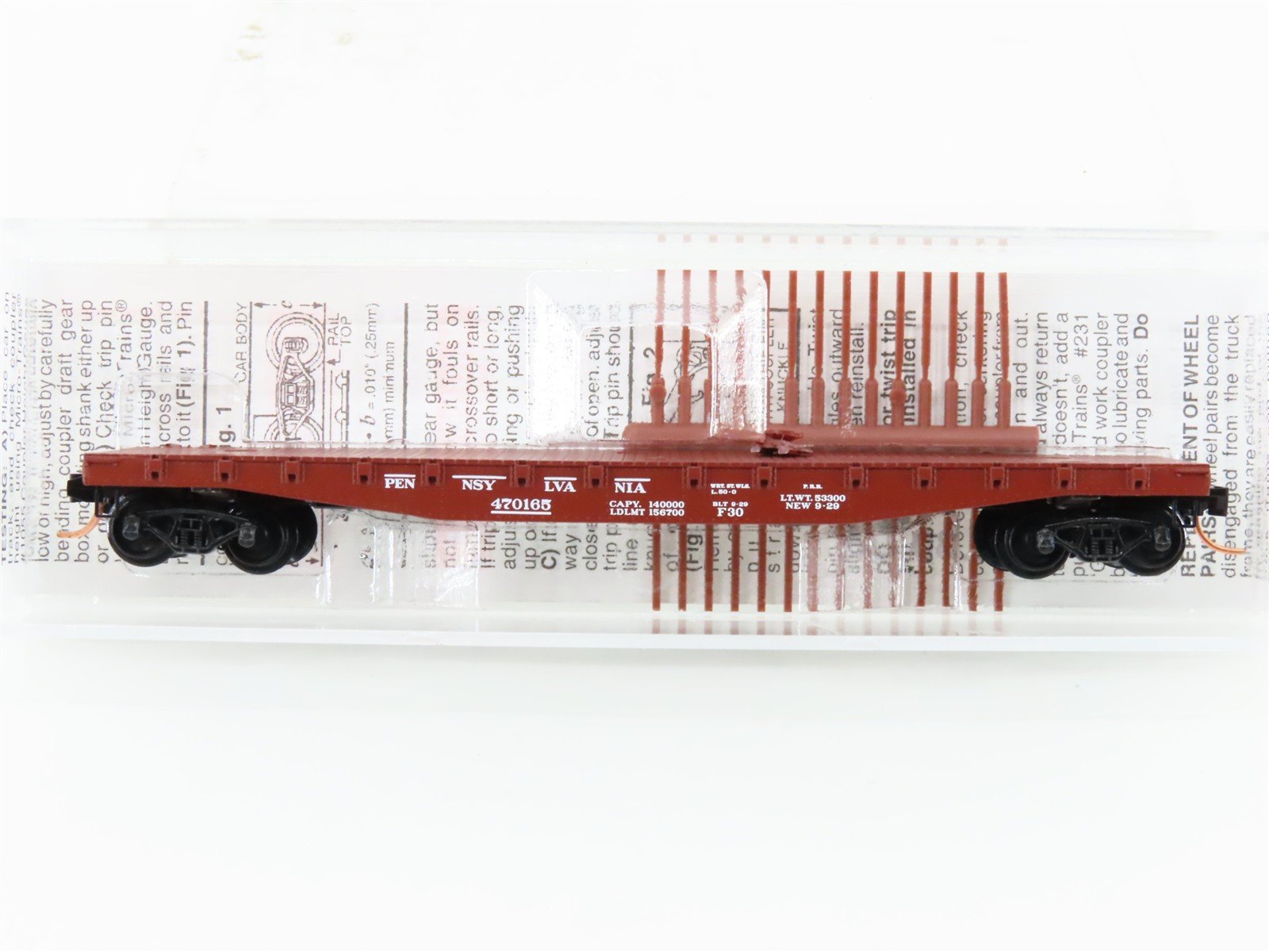N Micro-Trains MTL 45140 PRR Pennsylvania 50' Fishbelly Side Flat Car #470165
