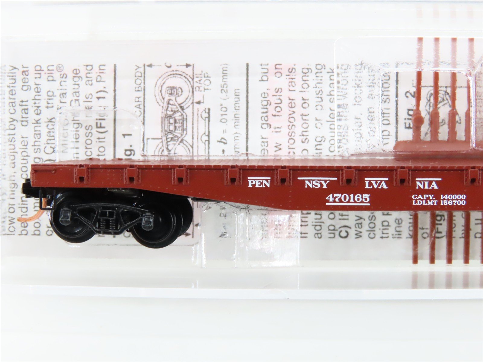 N Micro-Trains MTL 45140 PRR Pennsylvania 50' Fishbelly Side Flat Car #470165