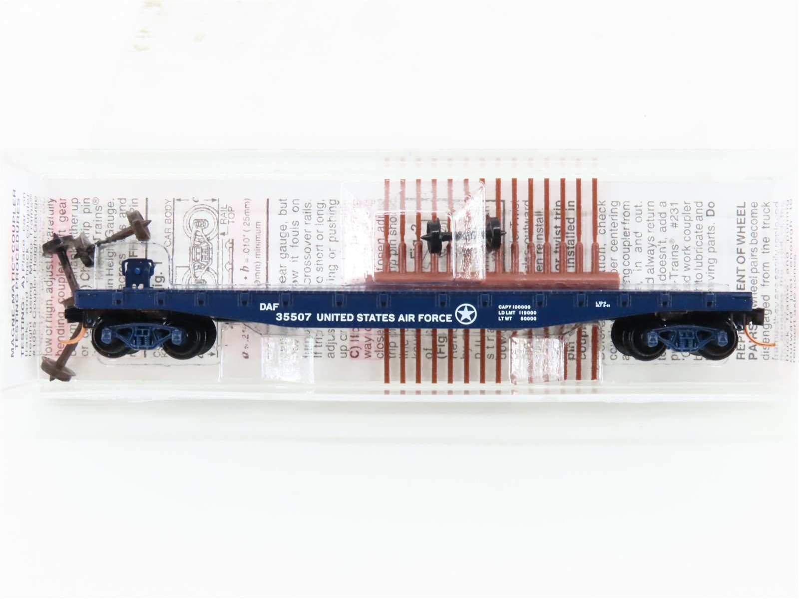 N Scale Micro-Trains MTL 45190 DAF United States Air Force 50' Flat Car #35507