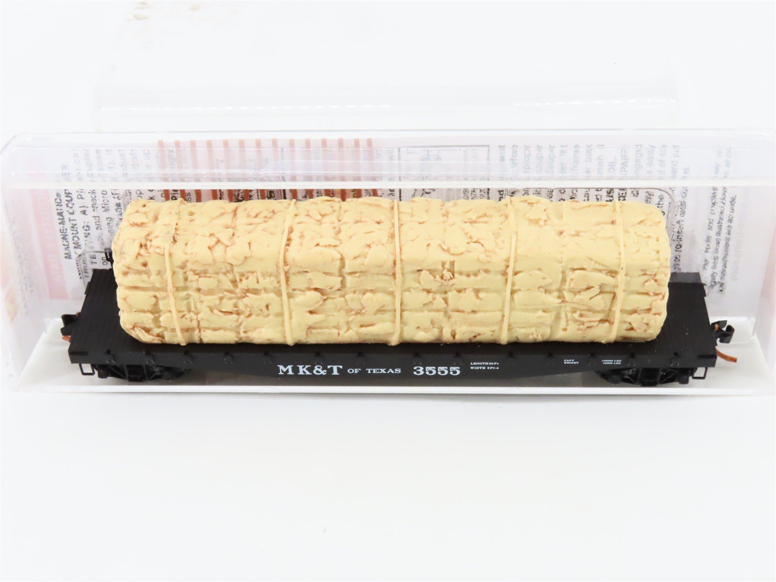 N Scale Micro-Trains MTL 04500240 MK&T of Texas 50' Flat Car #3555 w/ Load