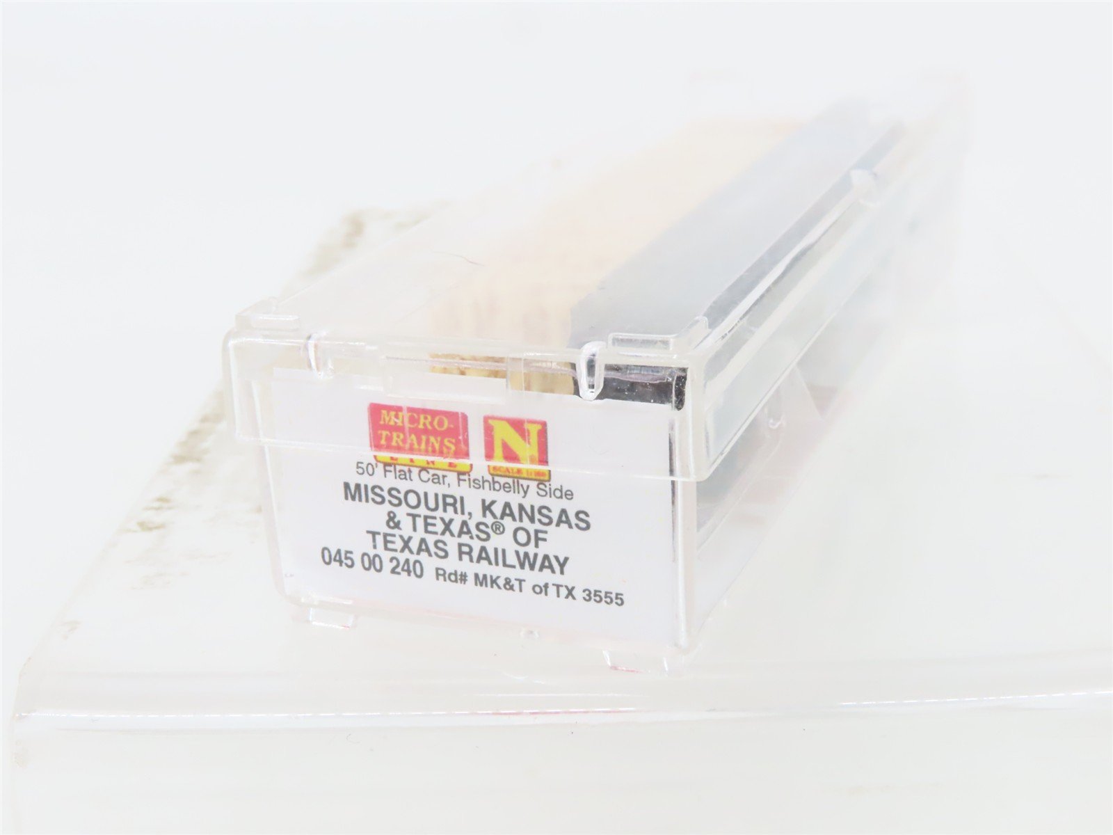 N Scale Micro-Trains MTL 04500240 MK&T of Texas 50' Flat Car #3555 w/ Load