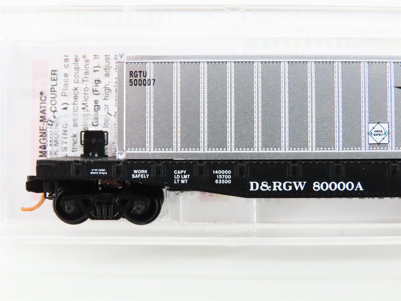 N Micro-Trains MTL 04500511 D&RGW Rio Grande 50' Flat Car #80000A w/ Container