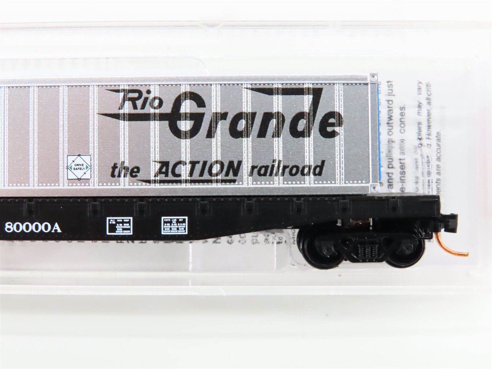 N Micro-Trains MTL 04500511 D&RGW Rio Grande 50' Flat Car #80000A w/ Container