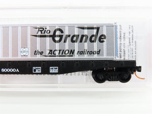 N Micro-Trains MTL 04500511 D&RGW Rio Grande 50' Flat Car #80000A w/ Container