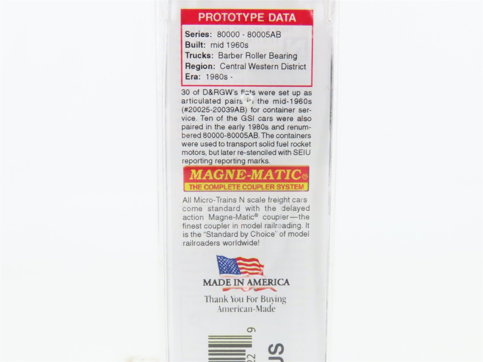 N Micro-Trains MTL 04500511 D&RGW Rio Grande 50' Flat Car #80000A w/ Container