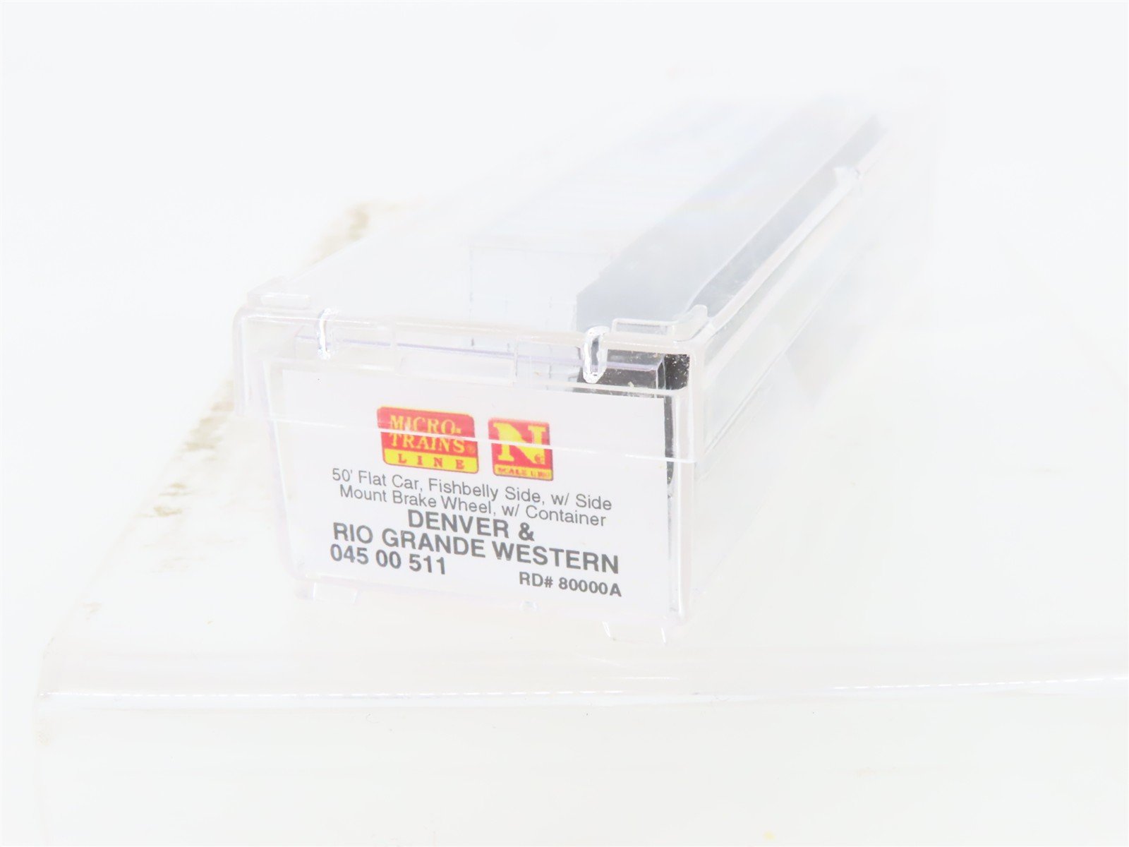 N Micro-Trains MTL 04500511 D&RGW Rio Grande 50' Flat Car #80000A w/ Container