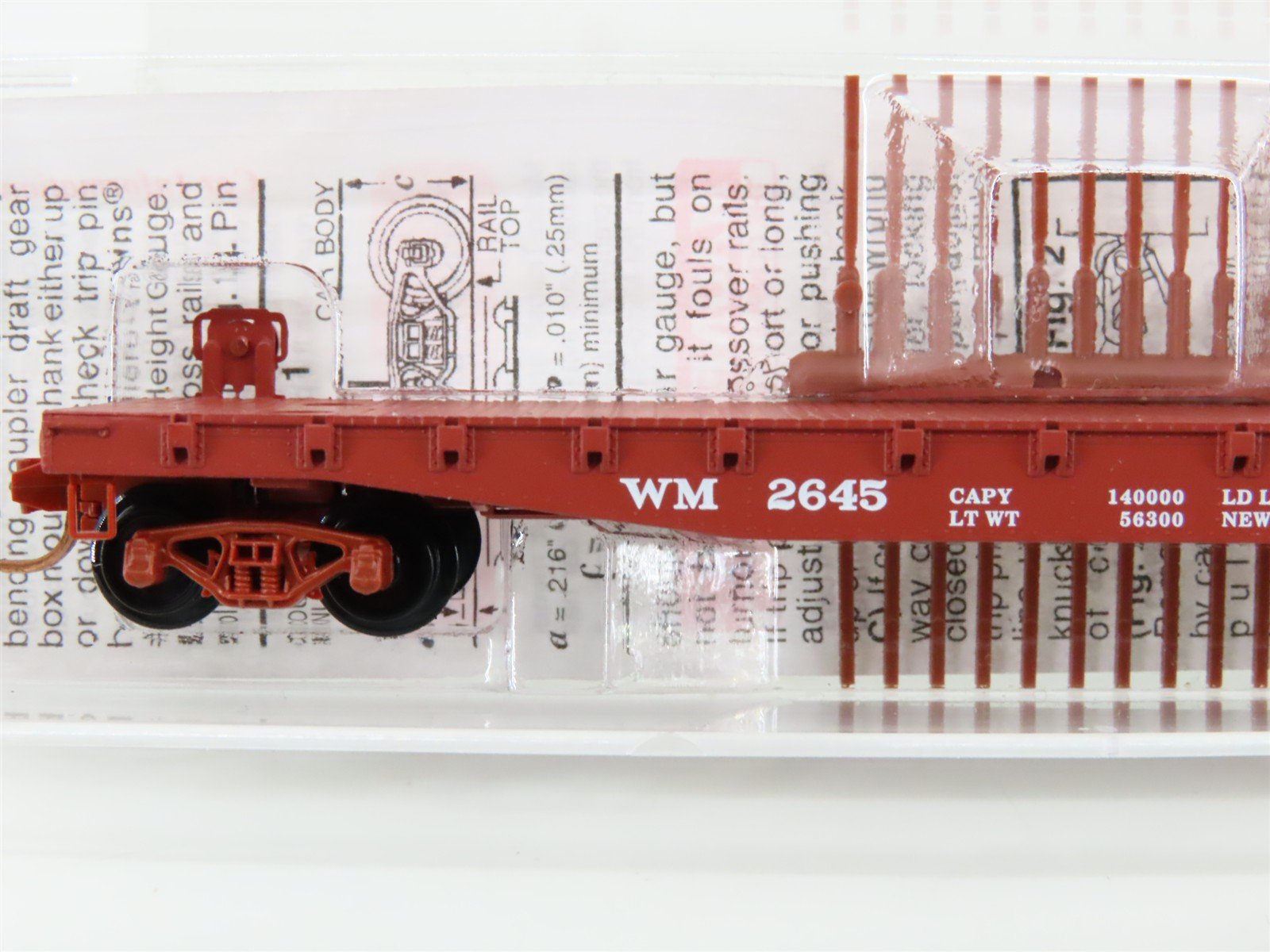 N Micro-Trains MTL 45160 WM Western Maryland Fast Freight 50' Flat Car #2645