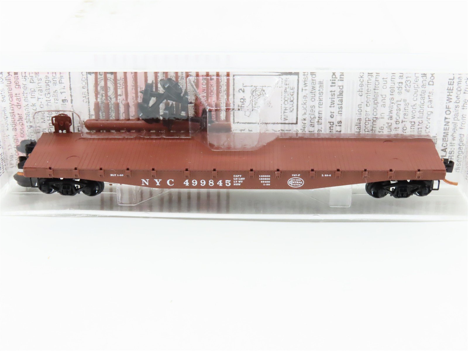 N Scale Micro-Trains MTL 04500040 NYC New York Central 50' Flat Car #499845