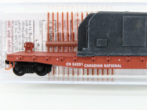 N Micro-Trains MTL 04500320 CN Canadian National 50' Flat Car #54201 w/ Load