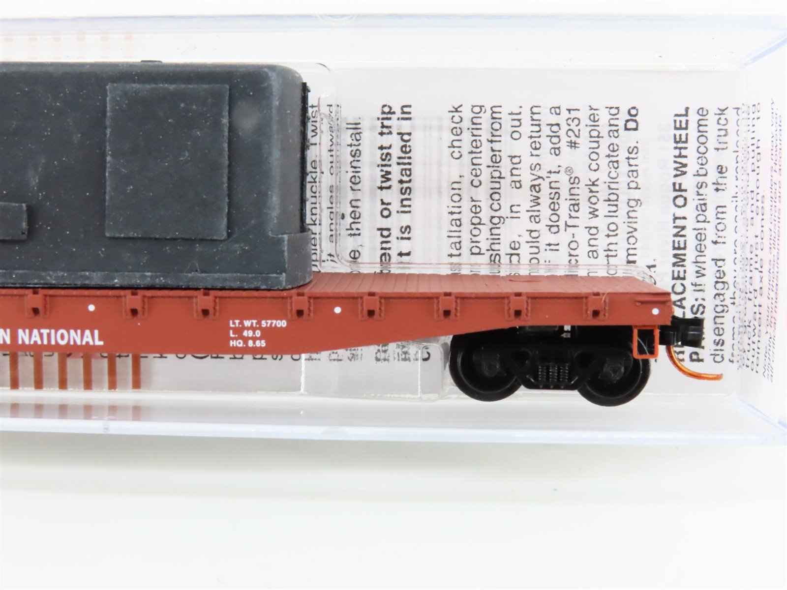 N Micro-Trains MTL 04500320 CN Canadian National 50' Flat Car #54201 w/ Load