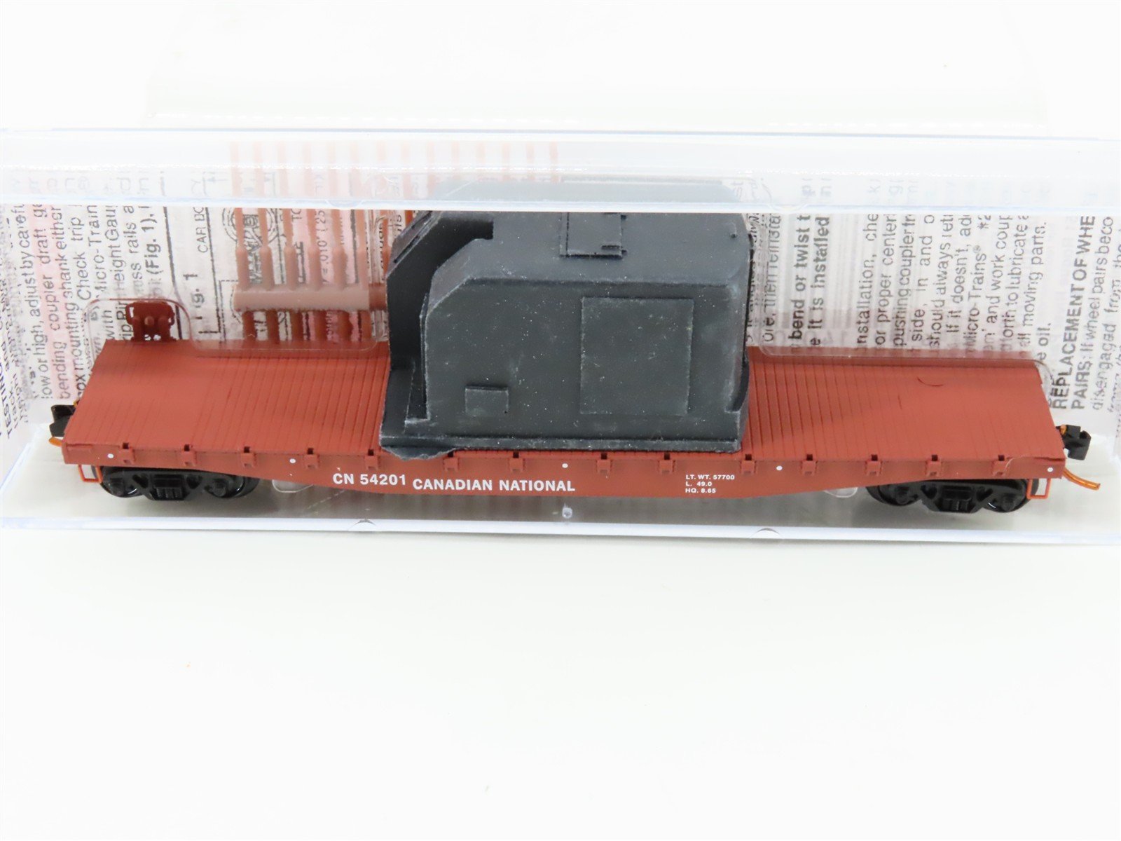 N Micro-Trains MTL 04500320 CN Canadian National 50' Flat Car #54201 w/ Load