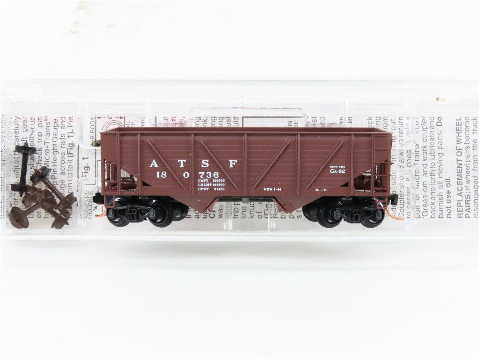 N Scale Micro-Trains MTL 57010 ATSF Santa Fe 2-Bay Open Hopper #180736