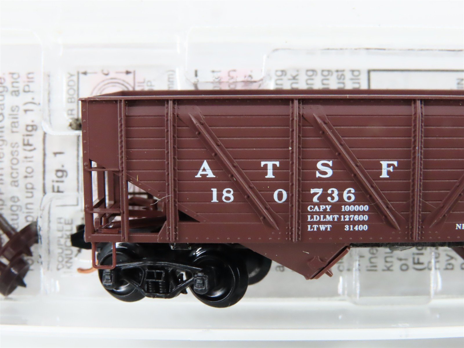 N Scale Micro-Trains MTL 57010 ATSF Santa Fe 2-Bay Open Hopper #180736