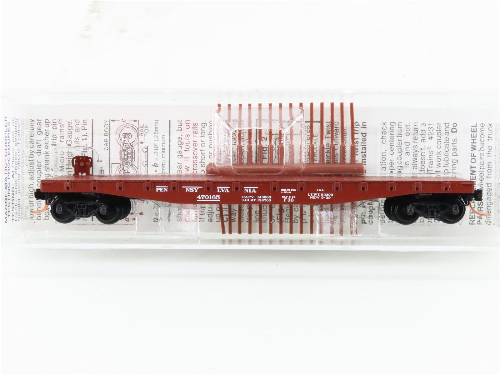 N Micro-Trains MTL 45140 PRR Pennsylvania 50' Fishbelly Side Flat Car #470165