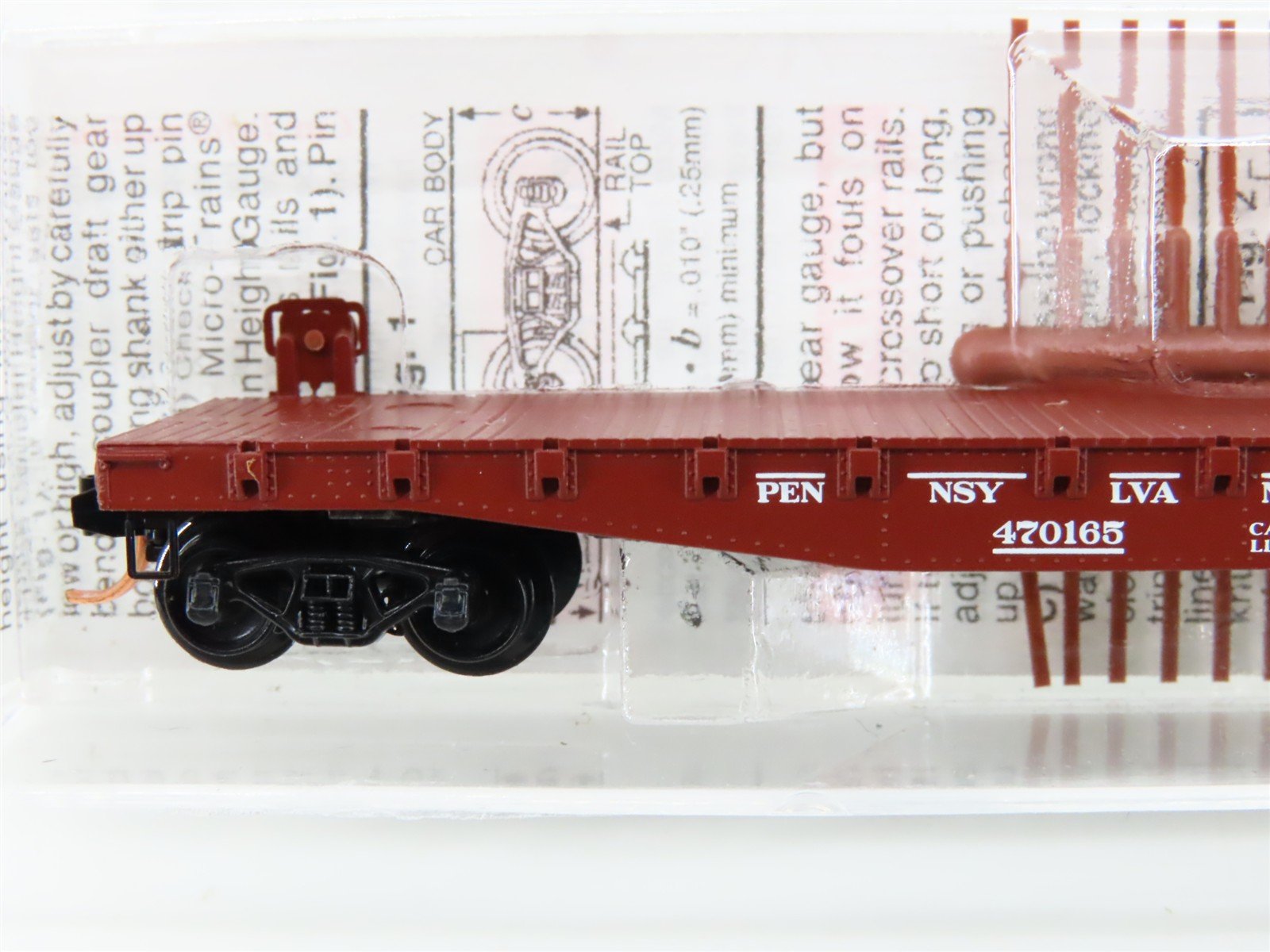 N Micro-Trains MTL 45140 PRR Pennsylvania 50' Fishbelly Side Flat Car #470165
