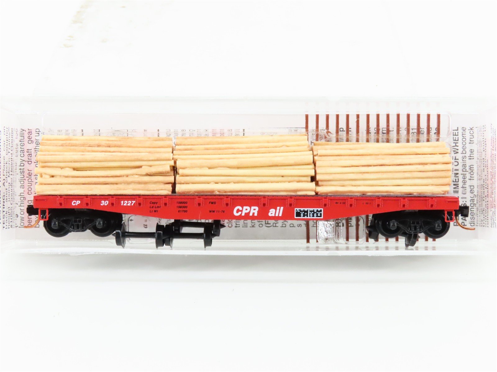 N Scale Micro-Trains MTL 04500280 CP Rail 50' Flat Car #301227 w/ Log Load