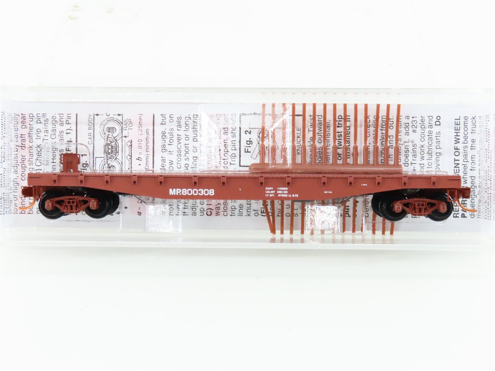N Scale Micro-Trains MTL 04500340 MP Missouri Pacific 50' Flat Car #800308