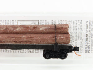 N Scale Micro-Trains MTL 113010 40' Skeleton Log Car w/ Log Load