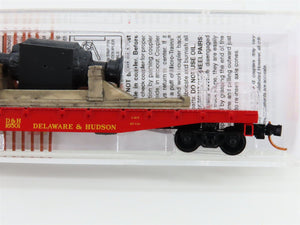 N Micro-Trains MTL 04500210 D&H Delaware & Hudson 50' Flat Car #16501 w/ Load