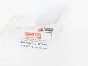 N Micro-Trains MTL 04500210 D&H Delaware & Hudson 50' Flat Car #16501 w/ Load