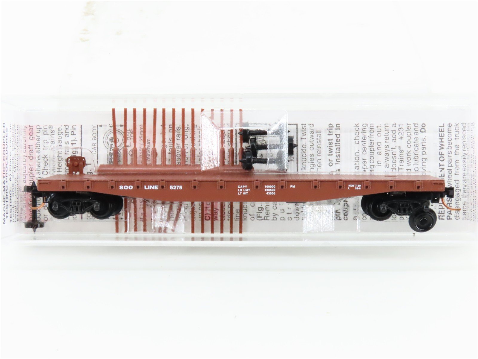 N Scale Micro-Trains MTL 45110 SOO Line 50' Fishbelly Side Flat Car #5275