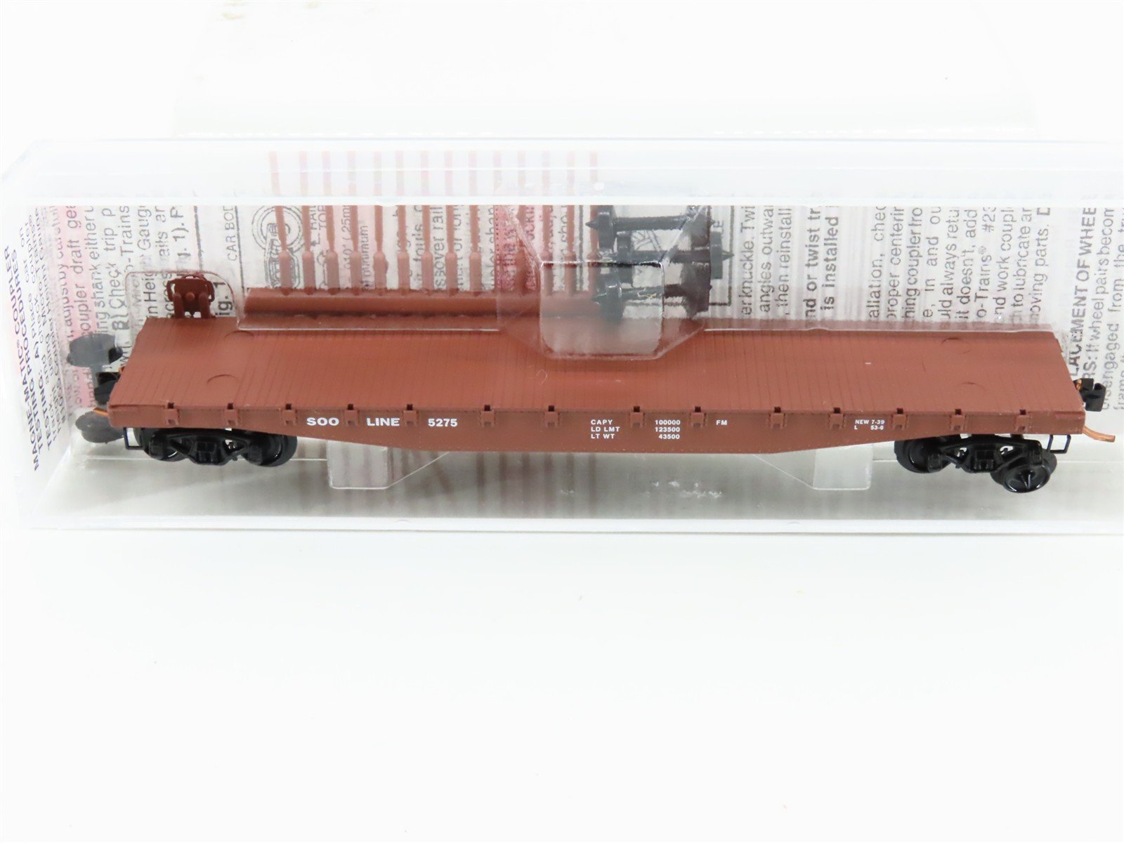 N Scale Micro-Trains MTL 45110 SOO Line 50' Fishbelly Side Flat Car #5275