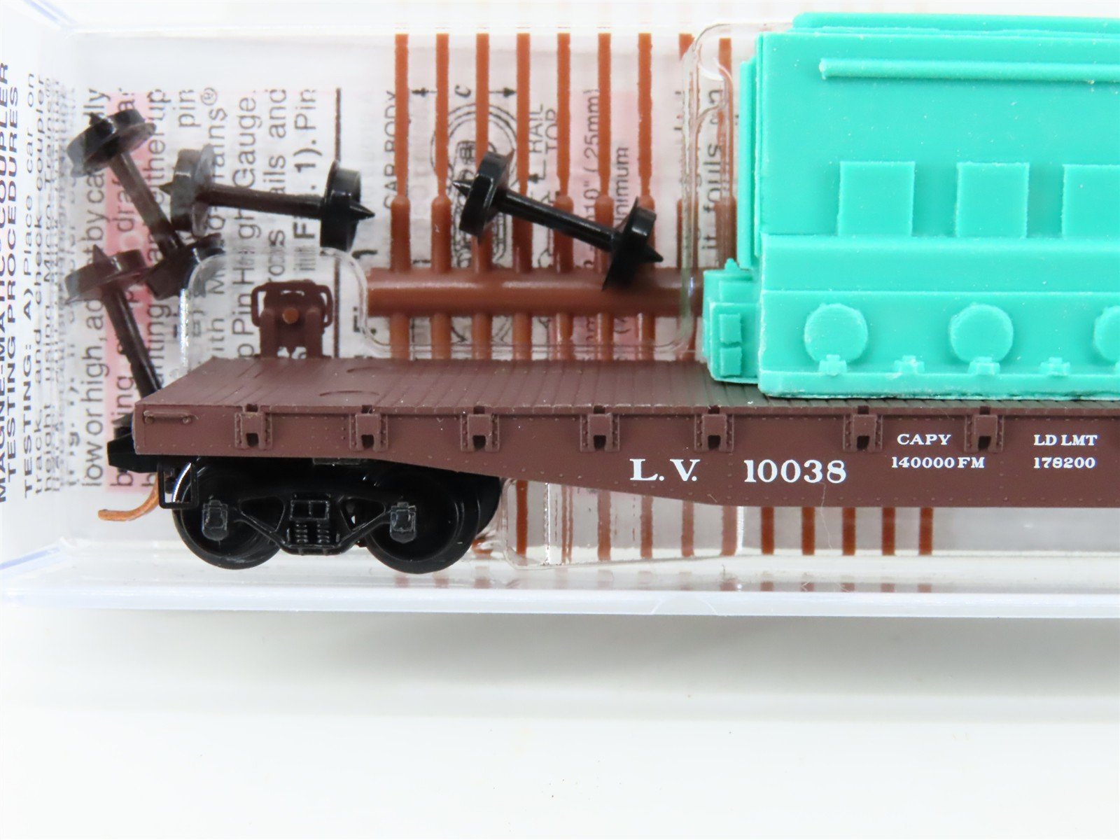 N Scale Micro-Trains MTL 04500310 LV 50' Flat Car #10038 w/ Ship Engine Load