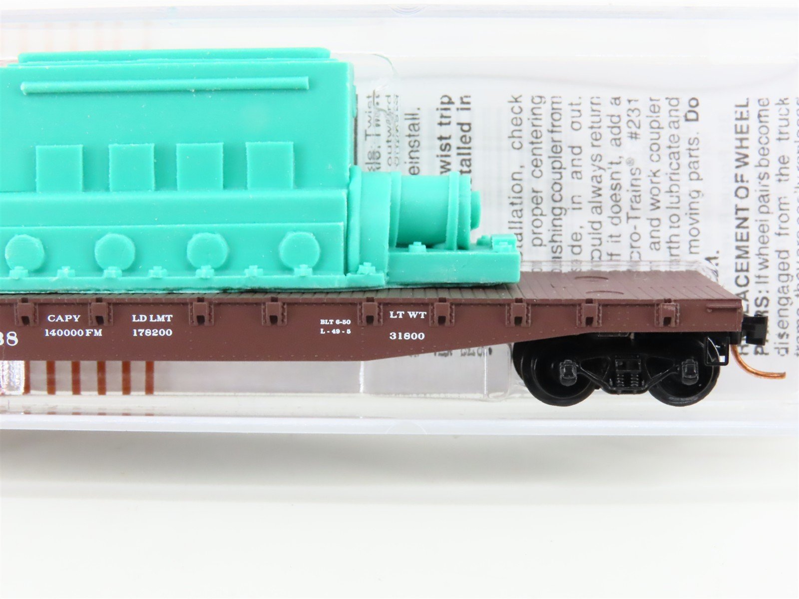 N Scale Micro-Trains MTL 04500310 LV 50' Flat Car #10038 w/ Ship Engine Load