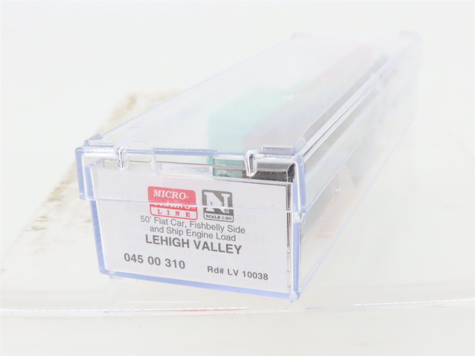 N Scale Micro-Trains MTL 04500310 LV 50' Flat Car #10038 w/ Ship Engine Load