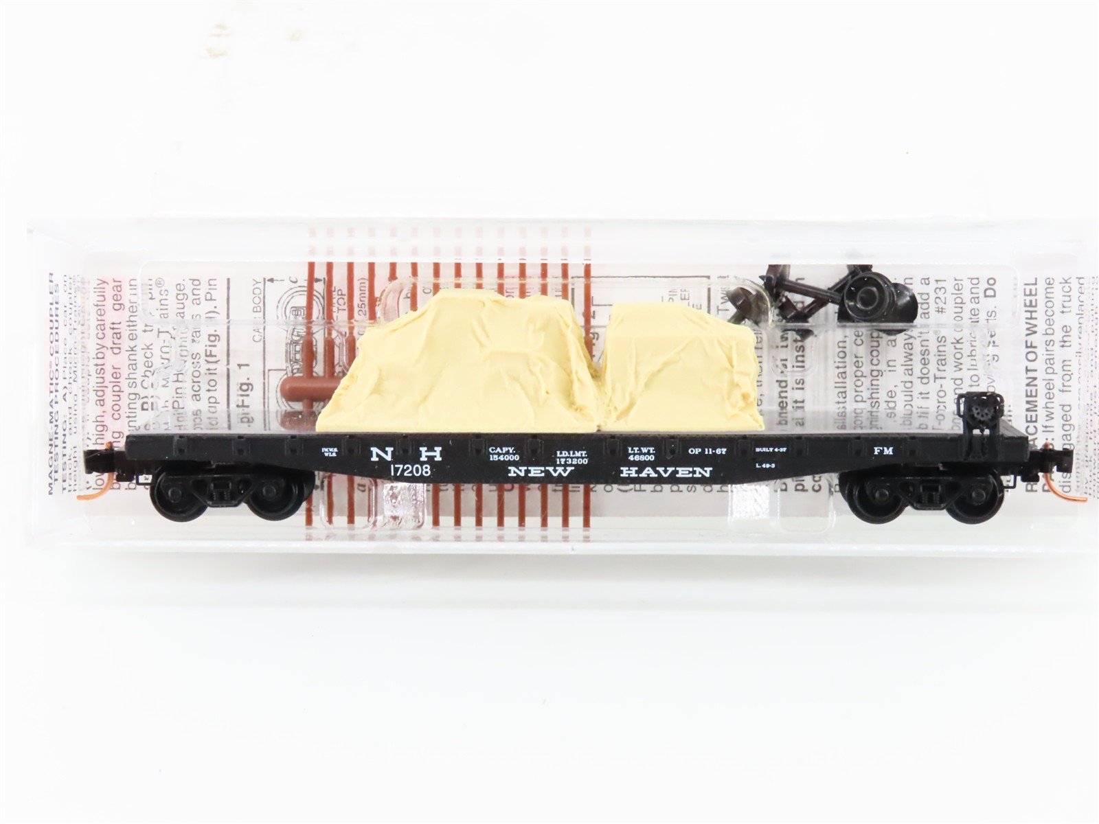 N Scale Micro-Trains MTL 45270 NH New Haven 50' Flat Car #17208 w/ Load