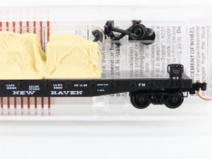 N Scale Micro-Trains MTL 45270 NH New Haven 50' Flat Car #17208 w/ Load