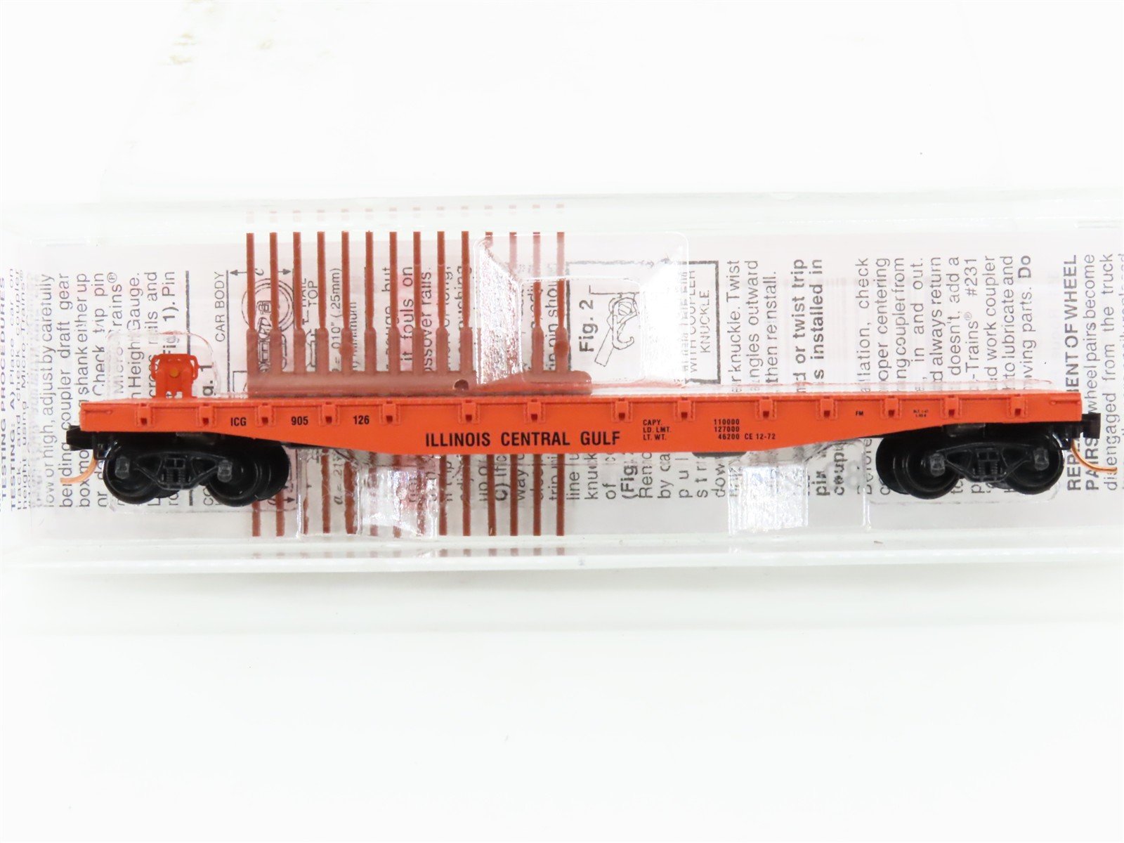 N Scale Micro-Trains MTL 45010 ICG Illinois Central Gulf 50' Flat Car #905126
