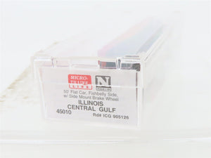 N Scale Micro-Trains MTL 45010 ICG Illinois Central Gulf 50' Flat Car #905126