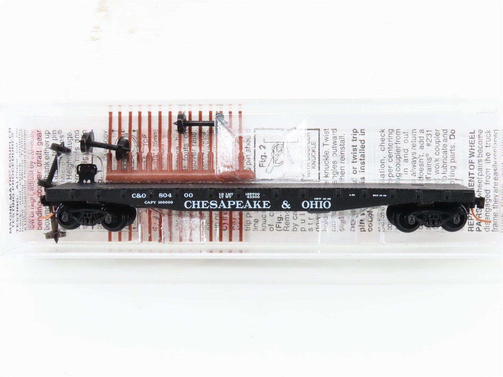 N Scale Micro-Trains MTL 45100 C&O Chesapeake & Ohio 50' Flat Car #80400